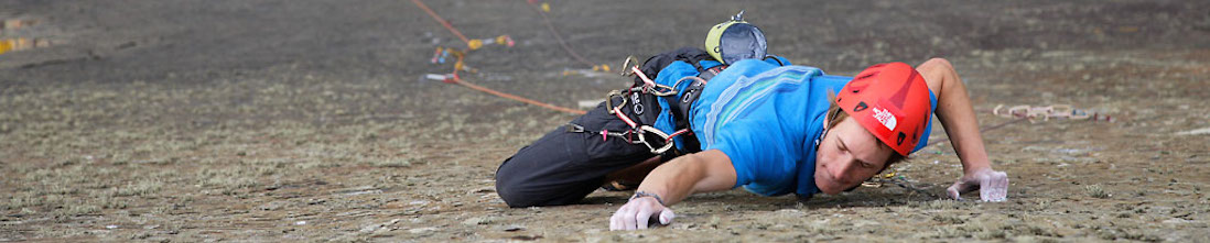 James Pearson on the first ascent of The Walk of Life.